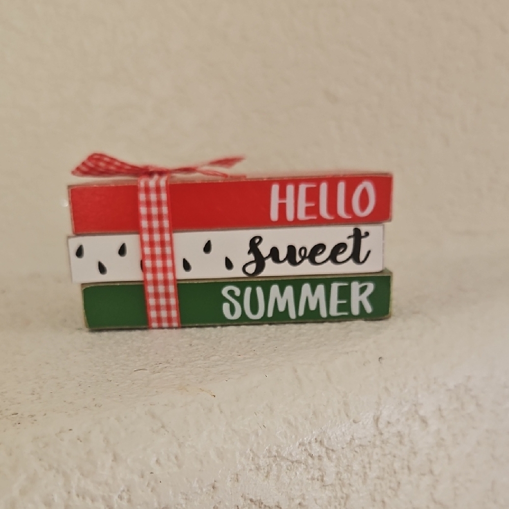 Hello Summer Decorative Block